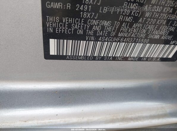 4S4GUHF64R3715500 2024 SUBARU CROSSTREK Blue ძრავის განყოფილების ხედი