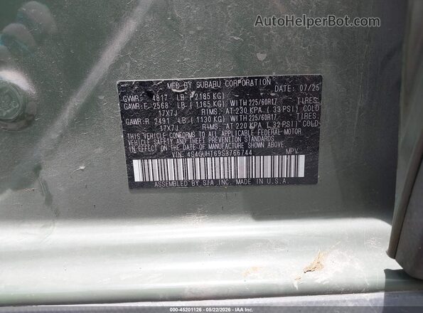 4S4GUHT69S3766744 2025 SUBARU CROSSTREK Green Շարժիչի բաժամունքի տեսք