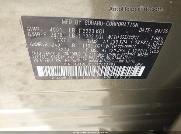 4S4SLDD67T3092793 2026 SUBARU FORESTER Green 