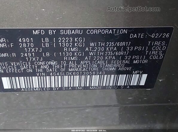 4S4SLDK60T3058343 2026 SUBARU FORESTER Green 