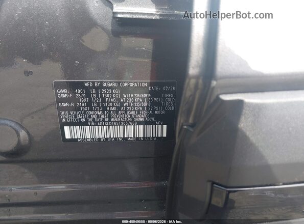 4S4SLDT65T3057669 2026 SUBARU FORESTER Black 