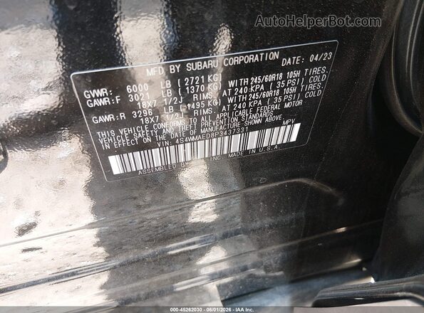 4S4WMAED8P3437331 2023 SUBARU ASCENT Black ძრავის განყოფილების ხედი