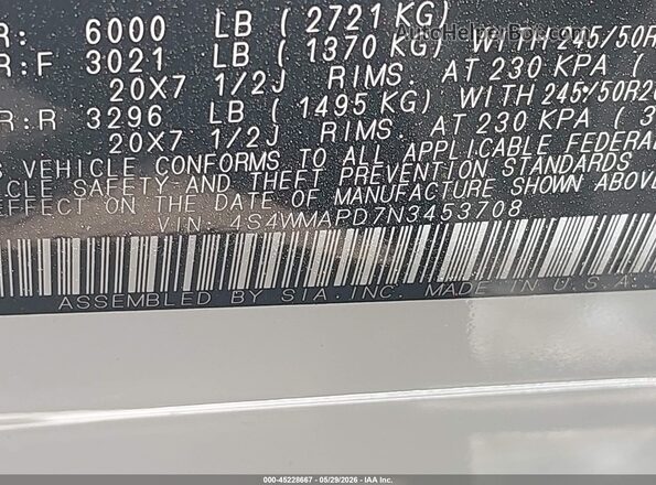 4S4WMAPD7N3453708 2022 SUBARU ASCENT White Շարժիչի բաժամունքի տեսք