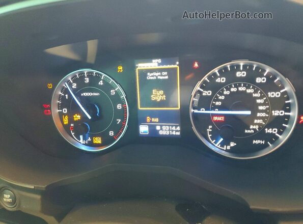 4S4WMARD0L3434976 2020 SUBARU ASCENT Черный Вид щитка приборов