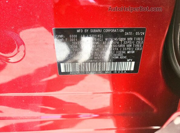 4S4WMAWD2R3440582 2024 SUBARU ASCENT Red 