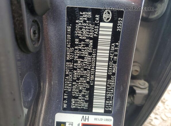 4T1BK1EB4GU204611 2016 TOYOTA AVALON Серый Вид подкапотного пространства