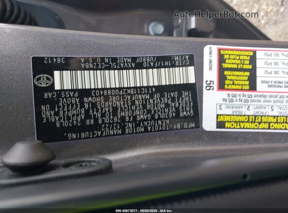 4T1C11BK2PU088403 2023 TOYOTA LE Gray ძრავის განყოფილების ხედი