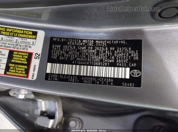 4T1DAACK1TU685281 2026 TOYOTA CAMRY Gray 