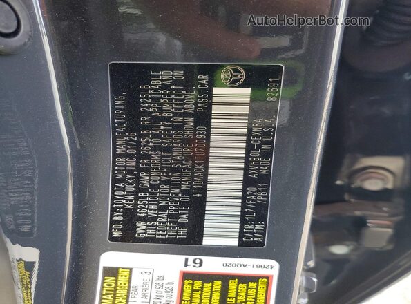 4T1DAACK1TU700930 2026 TOYOTA LE Gray Widok komory silnika