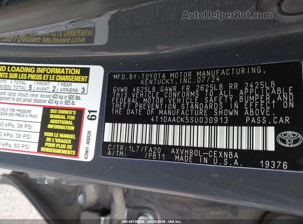 4T1DAACK5SU030913 2025 TOYOTA CAMRY Серый 