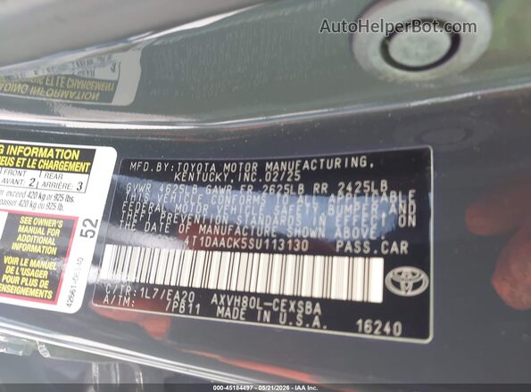 4T1DAACK5SU113130 2025 TOYOTA CAMRY Gray Engine compartment view