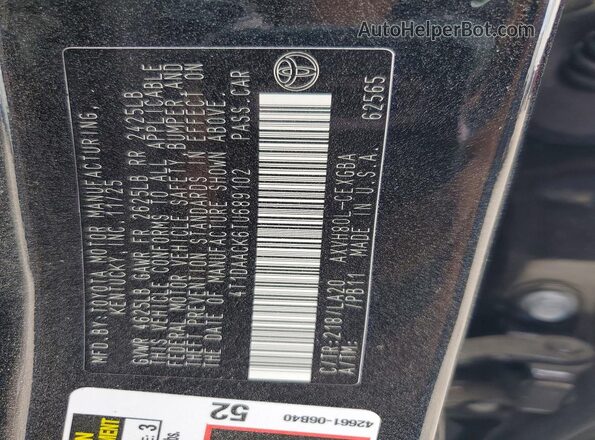 4T1DAACK6TU689102 2026 TOYOTA CAMRY Черный 