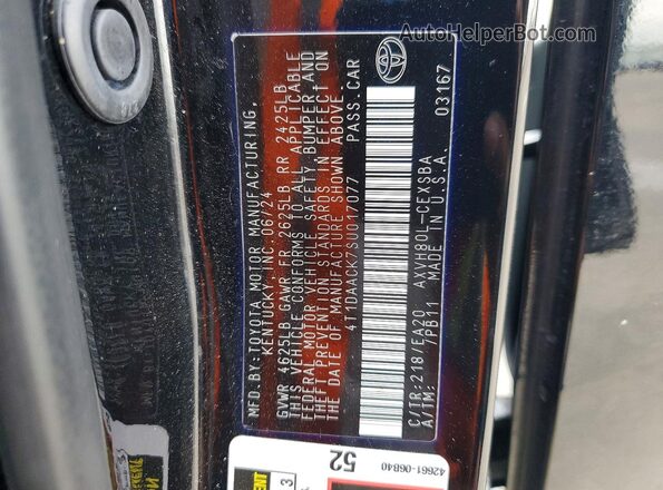 4T1DAACK7SU017077 2025 TOYOTA CAMRY Black 