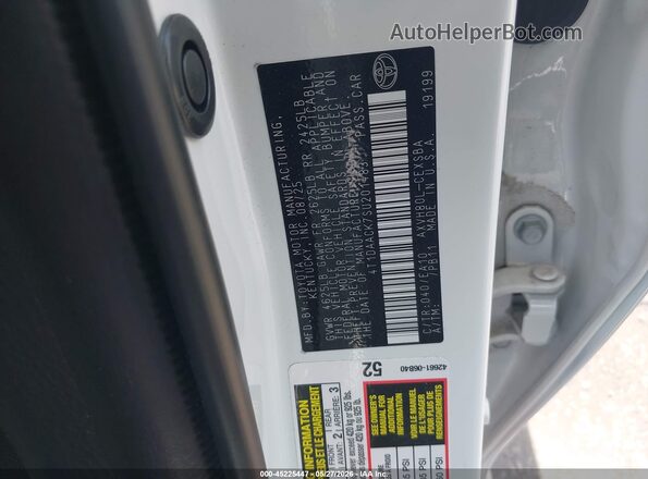 4T1DAACK7SU201483 2025 TOYOTA CAMRY White ძრავის განყოფილების ხედი
