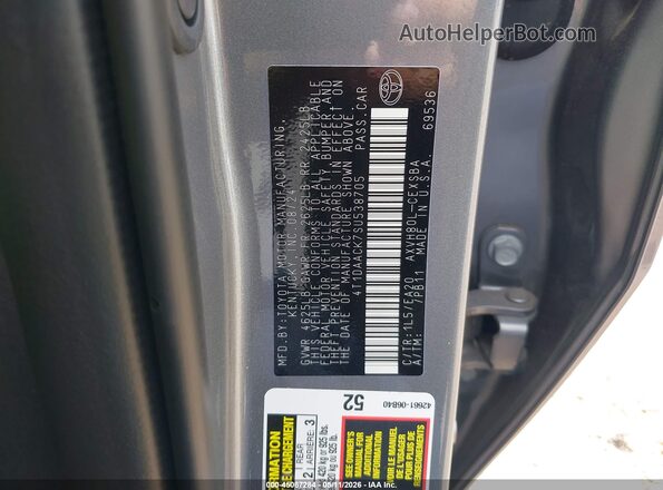 4T1DAACK7SU538705 2025 TOYOTA CAMRY Gray 