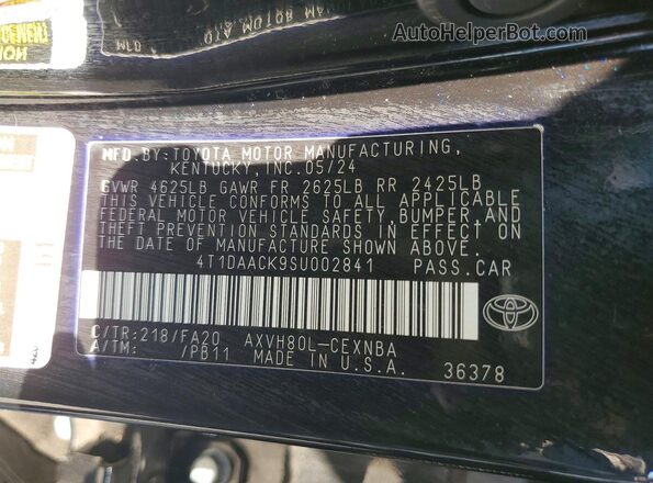4T1DAACK9SU002841 2025 TOYOTA CAMRY Black Widok komory silnika