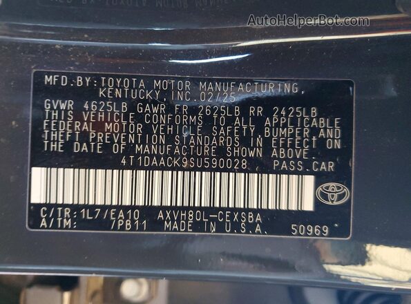 4T1DAACK9SU590028 2025 TOYOTA CAMRY Серый Вид подкапотного пространства