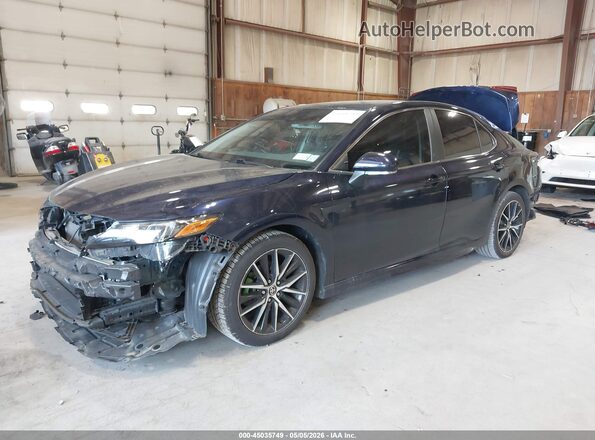 4T1T11BKXMU033743 2021 TOYOTA CAMRY Dark Blue Передняя левая четверть