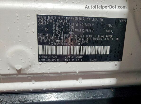 4T3RWRFV3PU108227 2023 TOYOTA RAV4 Белый 