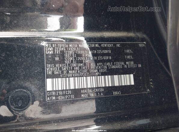 4T3T6RFVXRU173035 2024 TOYOTA RAV4 HYBRID Black Շարժիչի բաժամունքի տեսք