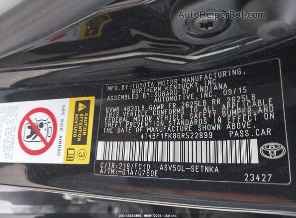 4T4BF1FK8GR522899 2016 TOYOTA CAMRY Black 