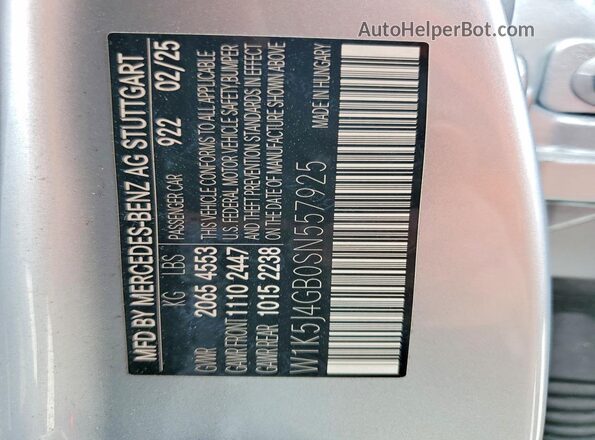 W1K5J4GB0SN557925 2025 MERCEDES-BENZ CLA-CLASS Серебряный 