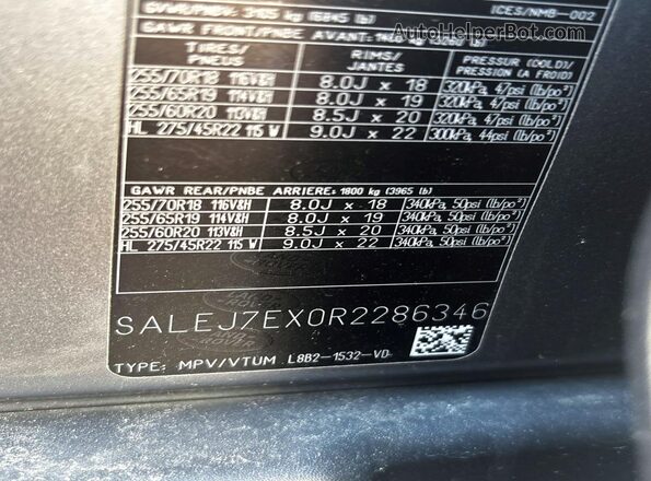 SALEJ7EX0R2286346 2024 LAND ROVER DEFENDER Silver Widok wnętrza z tyłu