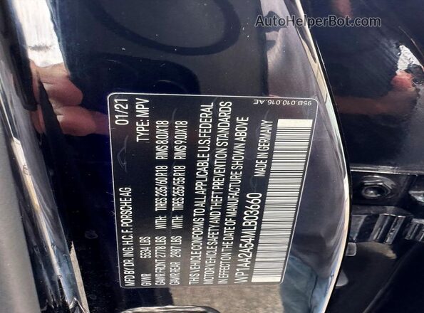 WP1AA2A54MLB03660 2021 PORSCHE MACAN Black Widok wnętrza 360 stopni