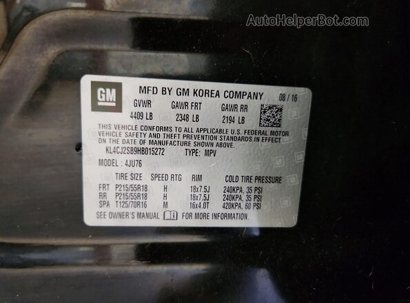 KL4CJ2SB9HB015272 2017 BUICK ENCORE Black 