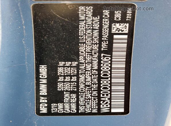 WBSAE0C08LCD86067 2020 BMW M8 Blue 