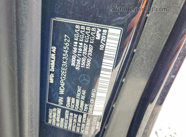 WD4PG2EE3K3545627 2019 MERCEDES-BENZ METRIS Black Widok wnętrza 360 stopni