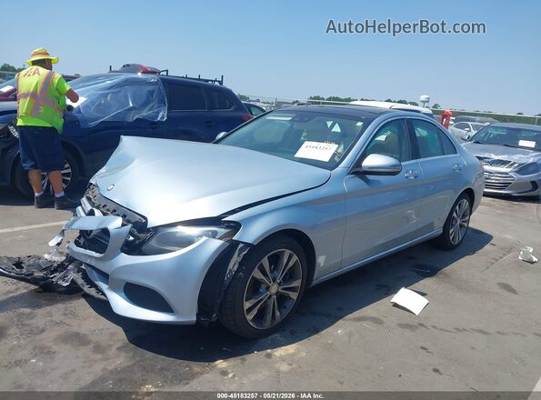 55SWF4JB5GU120547 2016 MERCEDES-BENZ C-CLASS Light Blue Przód lewy