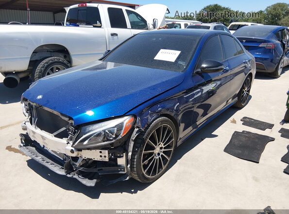 55SWF4JB5HU202974 2017 MERCEDES-BENZ C-CLASS Blue წინა მარცხენა ხედი სამი მეოთხედიდან
