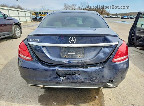 55SWF4JB8GU161500 2016 MERCEDES-BENZ C Blue უკანა ხედი