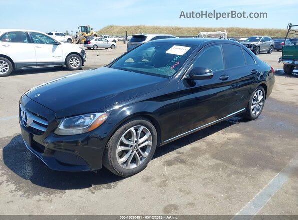 55SWF4JB8JU247722 2018 MERCEDES-BENZ C-CLASS Black Առջևի ձախ երեք քառորդ տեսարան