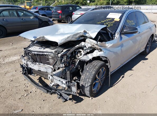 55SWF4KB0HU221964 2017 MERCEDES-BENZ C-CLASS Silver Widok z przodu