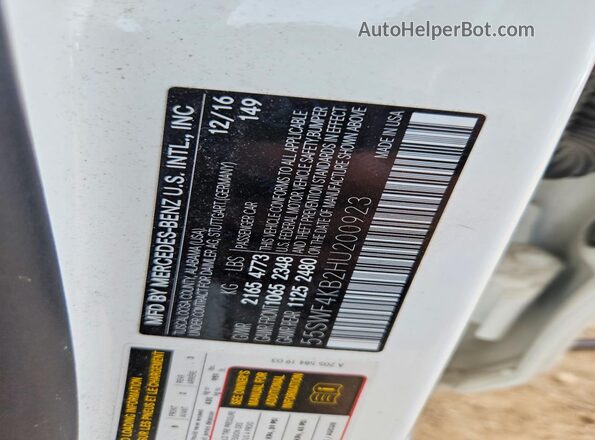 55SWF4KB2HU200923 2017 MERCEDES-BENZ C White Widok komory silnika