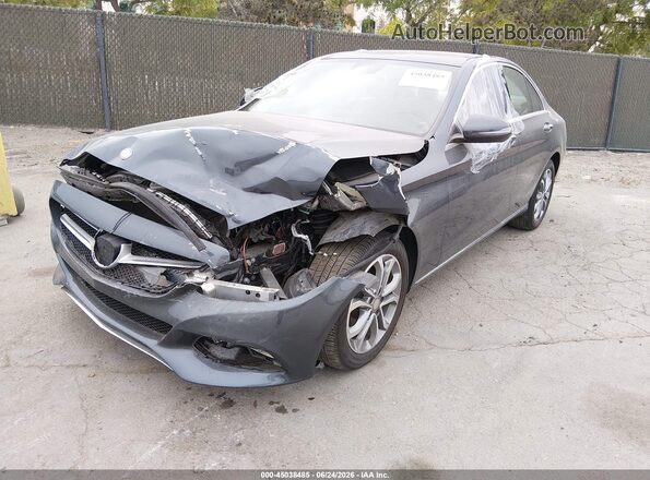 55SWF4KB8GU135056 2016 MERCEDES-BENZ C-CLASS Gray Առջևի ձախ երեք քառորդ տեսարան