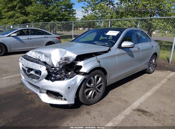 55SWF4KB8JU260890 2018 MERCEDES-BENZ C-CLASS Silver წინა მარცხენა ხედი სამი მეოთხედიდან