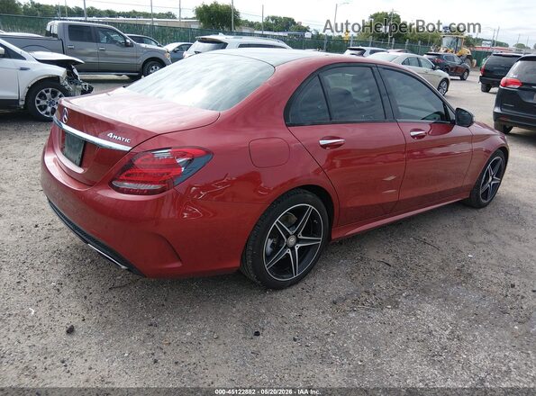 55SWF4KB9HU185305 2017 MERCEDES-BENZ C-CLASS Red უკანა მარჯვენა