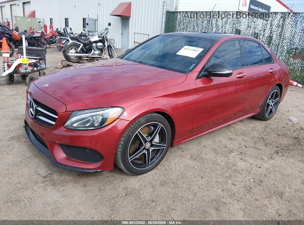 55SWF4KB9HU185305 2017 MERCEDES-BENZ C-CLASS Red წინა მარცხენა ხედი სამი მეოთხედიდან