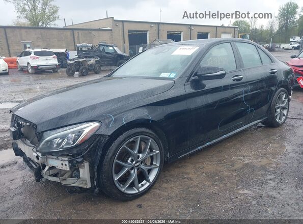 55SWF6EB7GU128154 2016 MERCEDES-BENZ C-CLASS Черный Передняя левая четверть