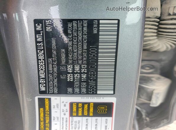 55SWF6EBXGU105001 2016 MERCEDES-BENZ C Silver 