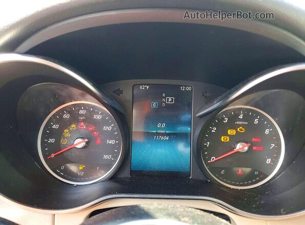 55SWF8DB3KU296847 2019 MERCEDES-BENZ C White Սարքավորումների վահանակի տեսք