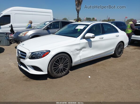 55SWF8DB5KU300610 2019 MERCEDES-BENZ C-CLASS White წინა მარცხენა ხედი სამი მეოთხედიდან