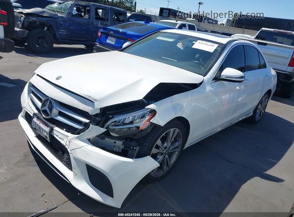 55SWF8DB9KU316454 2019 MERCEDES-BENZ C-CLASS White Առջևի ձախ երեք քառորդ տեսարան