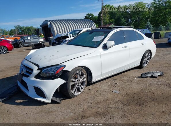 55SWF8EB4KU290196 2019 MERCEDES-BENZ C-CLASS White წინა მარცხენა ხედი სამი მეოთხედიდან