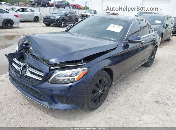 55SWF8EB4KU290828 2019 MERCEDES-BENZ C-CLASS Синий Передняя левая четверть