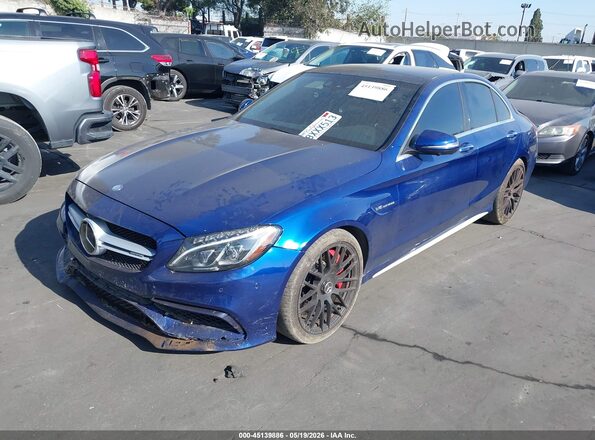 55SWF8HB2HU195852 2017 MERCEDES-BENZ AMG C 63 Blue Przód lewy