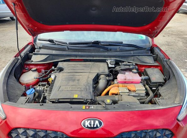 KNDCE3LC0M5462881 2021 KIA NIRO Red ძრავის განყოფილების ხედი